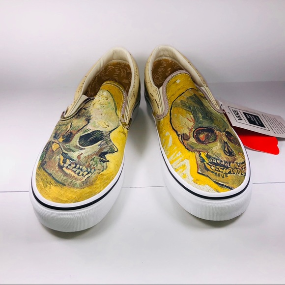 Vans Classic Slip On Vincent van Gogh Skull Shoes - Picture 4 of 8